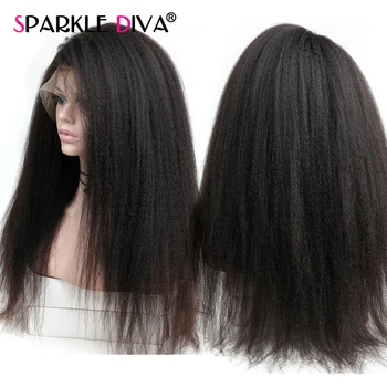 

360 Lace Frontal Wig Kinky Straight Human Hair Wigs For Women Malysian Lace Wig Pre Plcuked 150% Density Remy Lace Frontal Wig