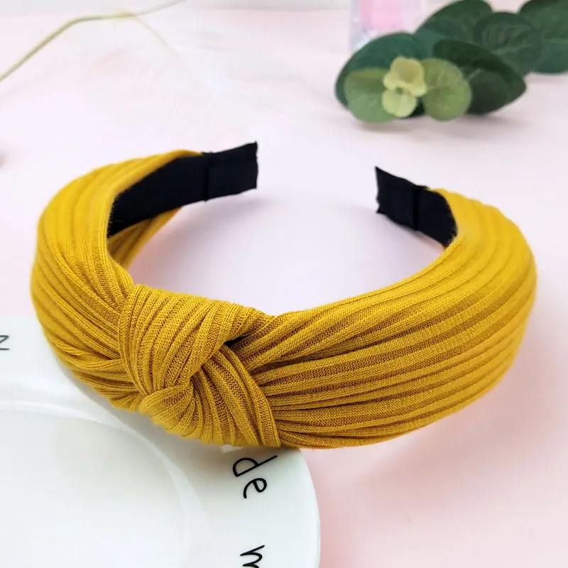 Lady Hair Hoop Top Knot Turban Headband Elastic Hairband Hair Accessories for Girls No Slip Stay on Knotted Head band Hair Band best hair clips