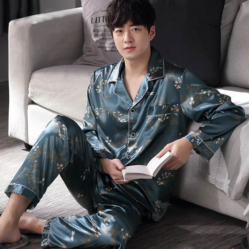 

mens pajamas for men's silk pijamas meryl satin sleepwear for male suit home clothing clothes pigama pyjamas set