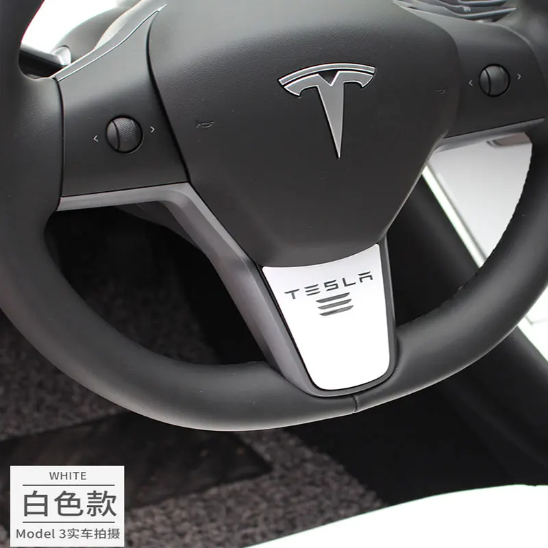 Белая внутренняя наклейка на руль Обложка для Tesla Model 3 2017-2021 модель Y | Автомобили и