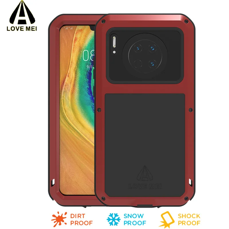 Mate 30 LOVE MEI Gorilla glass Защитный металлический противоударный чехол для huawei mate 30 алюминиевый водонепроницаемый чехол