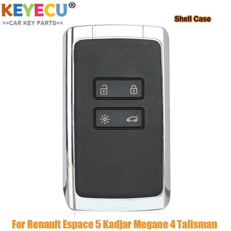 Чехол для ключа дистанционного управления автомобиля KEYECU Smart Card Renault Espace 5 Megane 4