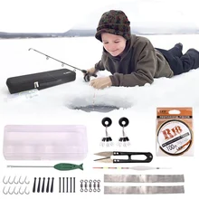 Катушка для удочки комбинированный набор 80 см Жесткая ледяная Удочка левая/правая ручная катушка с 100 м леской поплавок Вертлюги