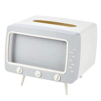 

TV Shape Card Slot Design Phone Holder Bedroom Living Room Desk Organizer Tissue Box Kitchen Home Office Napkin Storage Non Slip