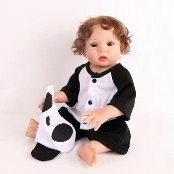 

Original NPK DOLL 18inch Full Silicone Reborn Baby Lifelike Alive Girl bebes reborn Bath Toy Curly Hair Menina Lol birthday gift