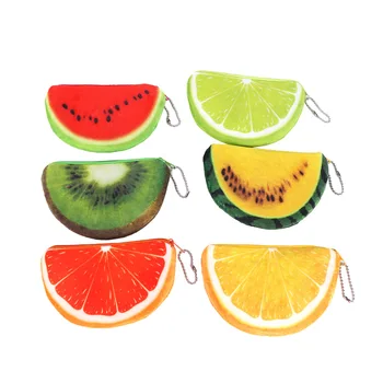 

Fashion Sweet Colorful Fruit Shape Plush Wallet Coin Purse Watermelon Strawberry Orange Girls Key Case Handbag Card Holder Pouch