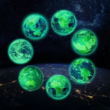 30 см ночник земля семь континентов стикер на стену s спальня гостиная светящаяся наклейка детская комната украшение флюоресс