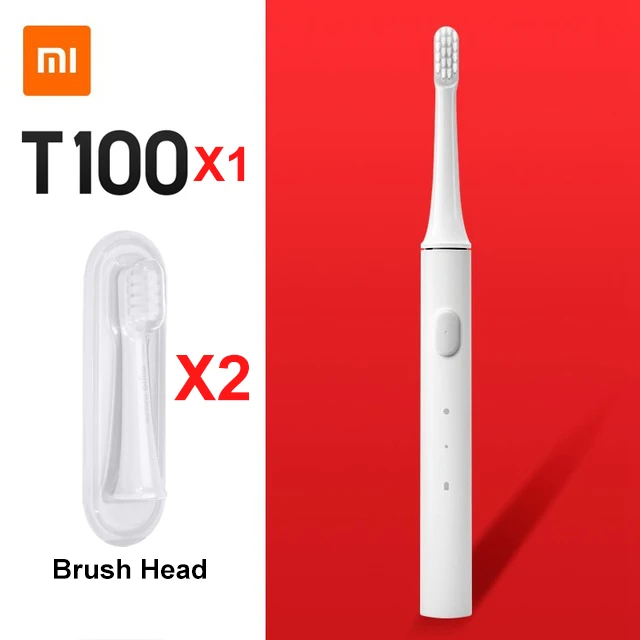 Xiao mi jia T100 mi умная электрическая зубная щетка 2 скорости Xiao mi Sonic зубная щетка отбеливание Уход за полостью рта щетка для головы зоны Re mi nder - Цвет: T100 Add 2 Head