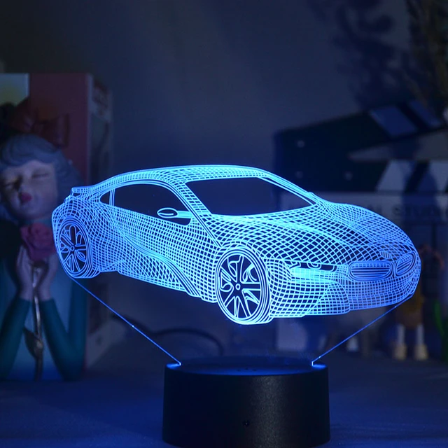 Cool Sports Car Shape 3d Led Illusion Car Nightlight Boyfriends