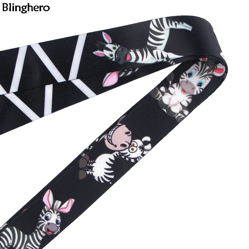 Ремешок Blinghero Zebra для ключей, классный держатель для телефона с животным принтом, ремни для шеи, линия с принтом «сделай сам», Висячие веревки, модный аксессуар BH0284