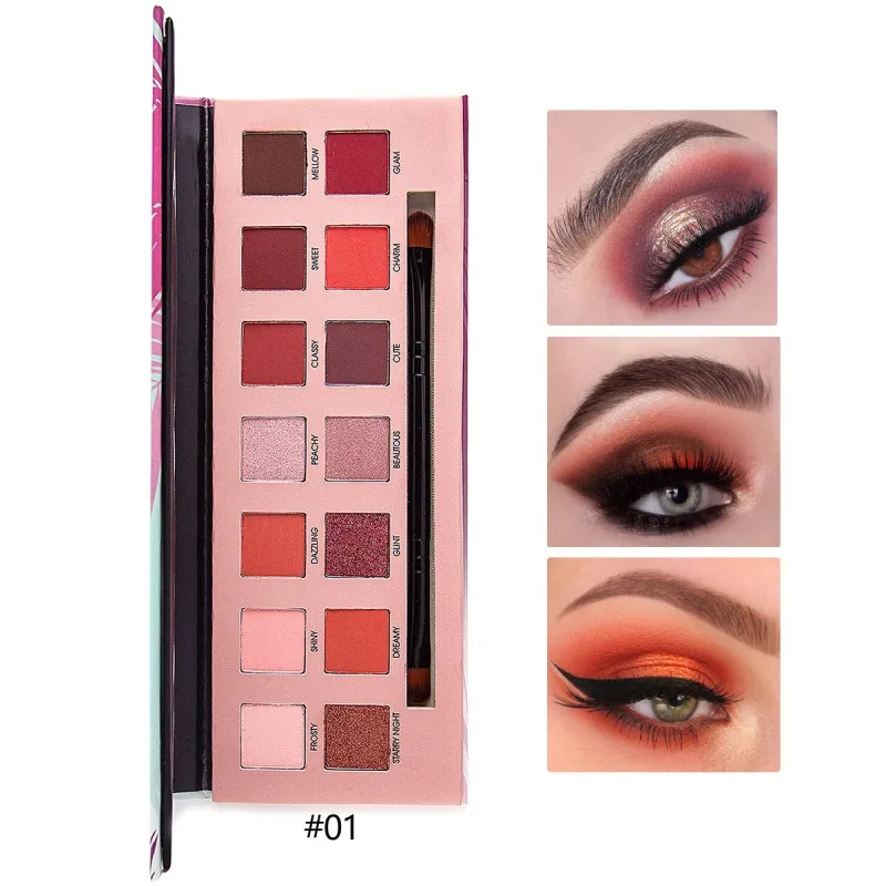 14 Colors Shimmer and Matte Eye Disk Long Lasting Easy Wear Water Resistant Modification Enhancement Makeup Pallete