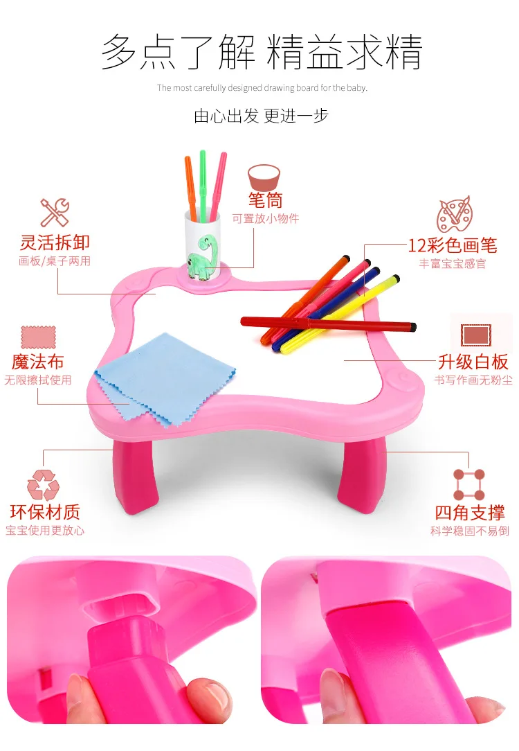 Детская белая доска hua ban zhuo, цветная ручка, граффити, доска для рисования, письменный стол, Обучающие принадлежности, игрушка для детского сада