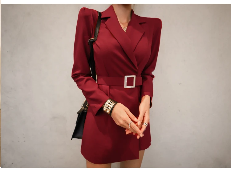 Fashion Female Blazer Spring Autumn Women's Jacket Commuting Office Women Blazer Tether Jacket Women Red Black Blazer Woman