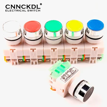 

22mm Momentary head power switch LAY37 push button switch with LED light Self-reset/self-lock 1NO 1NC
