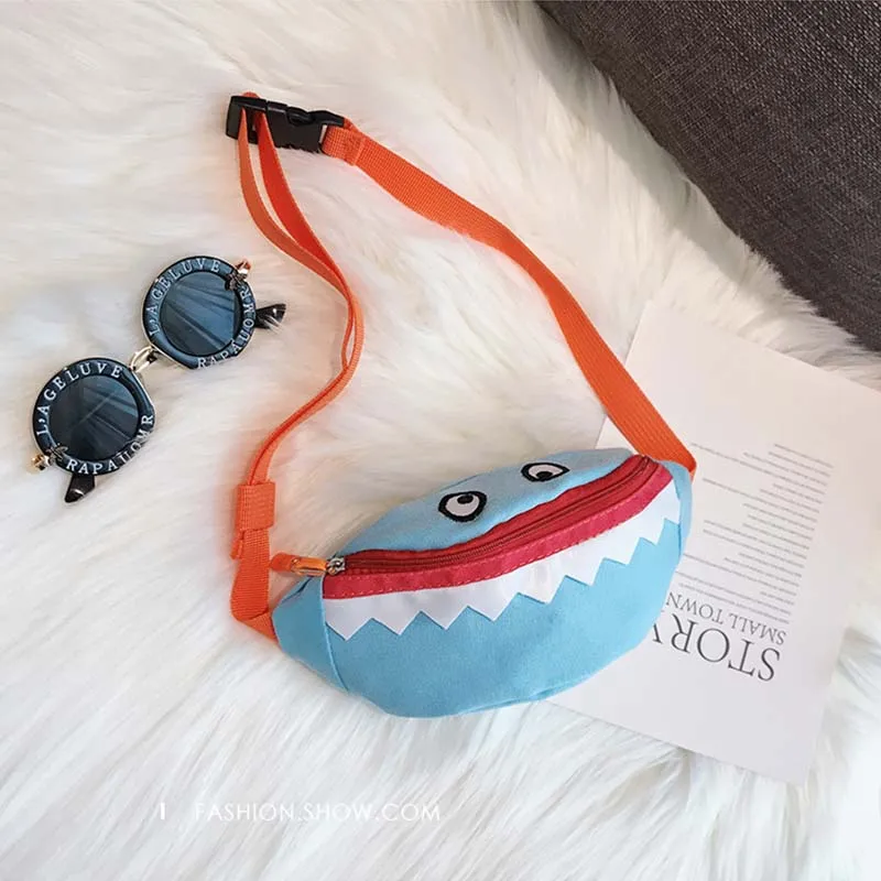 Blue belt bag Детские поясные сумки, Детские поясные сумки для мальчиков и девочек, Сумка с нагрудным ремнем, Мультяшные холщовые поясные сумки - Цвет: Blue belt bag