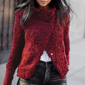 

Long sleeve zipper high neck Faux lambswool crop tops autumn winter women solid coat jacket chaqueta reflectante mujer 9.19