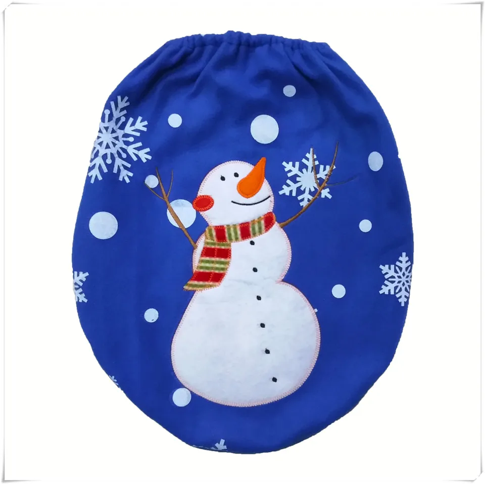 MSJO Christmas Bathroom Toilet Seat Cover Wc Rug Mat Natal Santa Claus Elk Elf Snowman New Year Navidad Christmas Decoration Hom