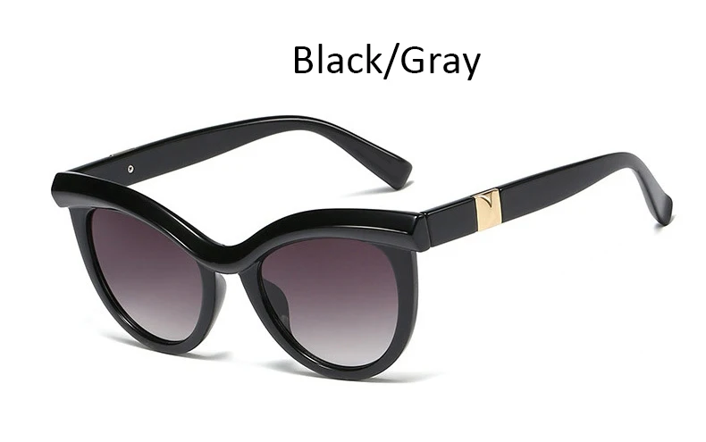 Black Gray Винтажные Солнцезащитные очки кошачий глаз женские Модные леопардовые градиентные Оттенки для женщин брендовые дизайнерские солнцезащитные очки женские - Цвет линз: Black Gray