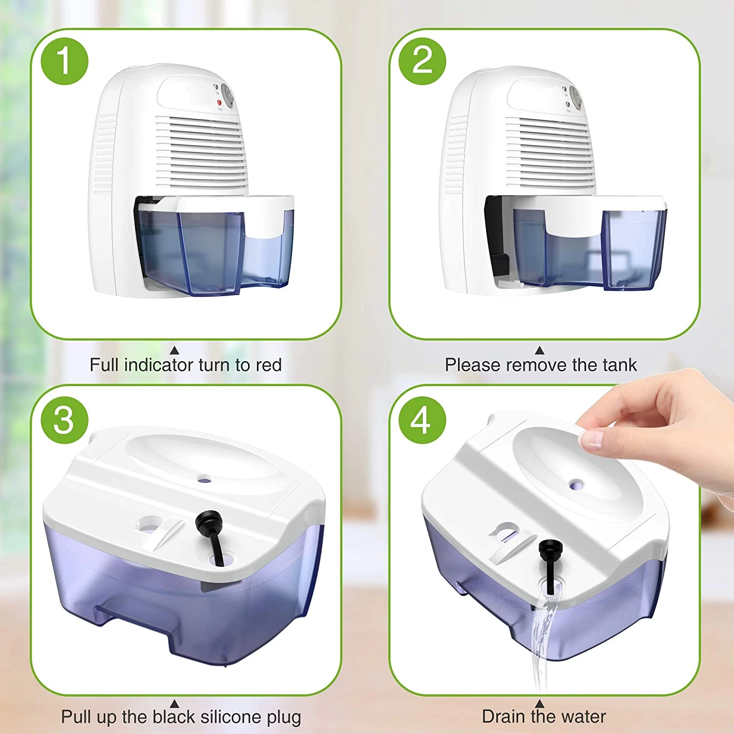 Mini Dehumidifier mini dehumidifier 24W 100-240V Compact 500ml/ 17oz Capacity for Grow Tent Box Grow Room Greenhouse Closets Bathroom and Basement