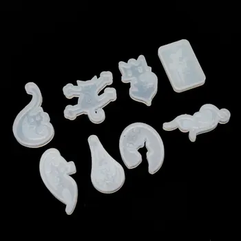 

8Pcs Cute Cat Pendant Resin Silicone Molds Kit Jewelry Making Tools Art Crafts