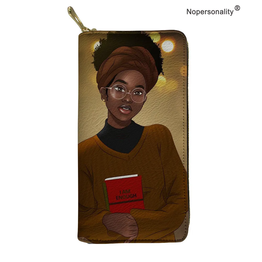 Nopersonality, женские кошельки, кошельки, ариканская девушка, принт из искусственной кожи, Длинный кошелек, сумка для телефона, денег, монет, Карманный держатель для карт, кошелек - Цвет: YY2656Z21