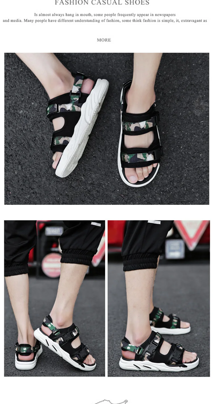 verano nueva moda salvaje hombres sandalias cómodos transpirables zapatos individuales antideslizantes zapatos planos de ho