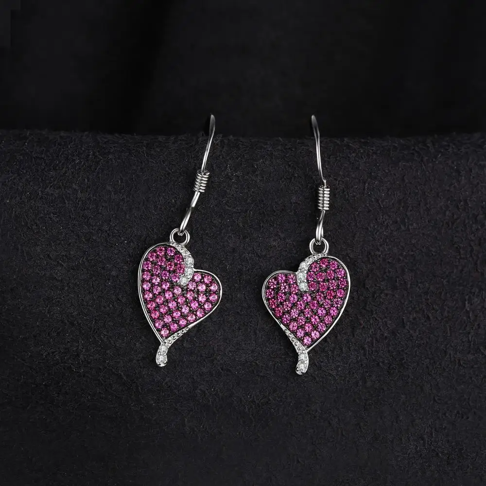 Jewelrypalace сердце 0.5ct СОЗДАН RUBY Висячие серьги стерлингового серебра 925 серебро Красивые Ювелирные изделия лидер продаж Серьги подарок