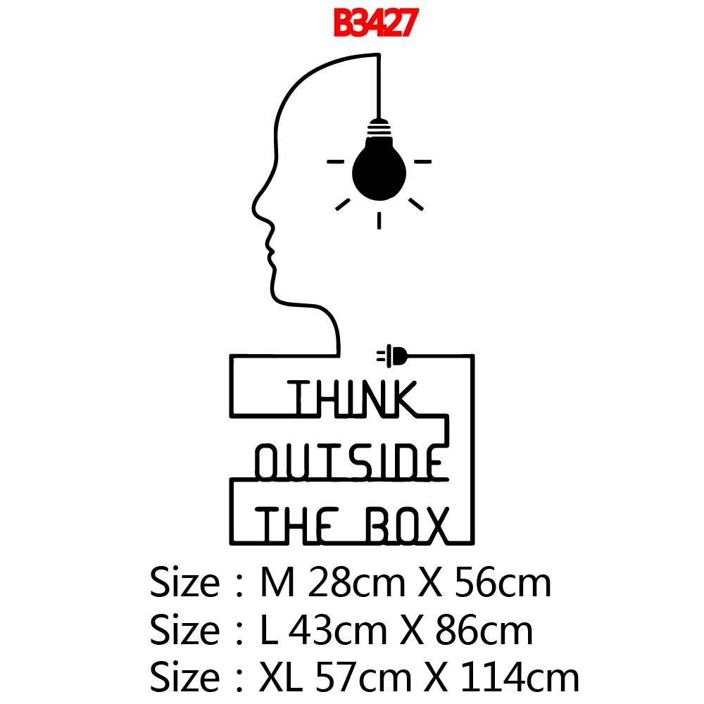 Мультяшный стиль Think Out Of The Box, наклейка на стену для офиса, комнаты, съемные обои, виниловая фреска, наклейка на стену для комнаты компании