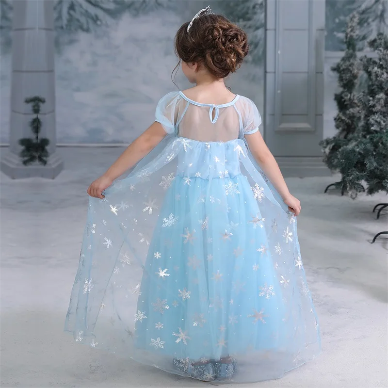 Halloween Elsa Anna Dress Girls Costume Fancy Party Princess Cosplay Baby Dresses Children's Christmas Birthday Sets Clothes