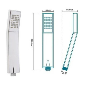 

Shower Handset Replace Single Mode Universal Square Phone-Style Head Chrome High Quality Material, Durable And Practical To Use