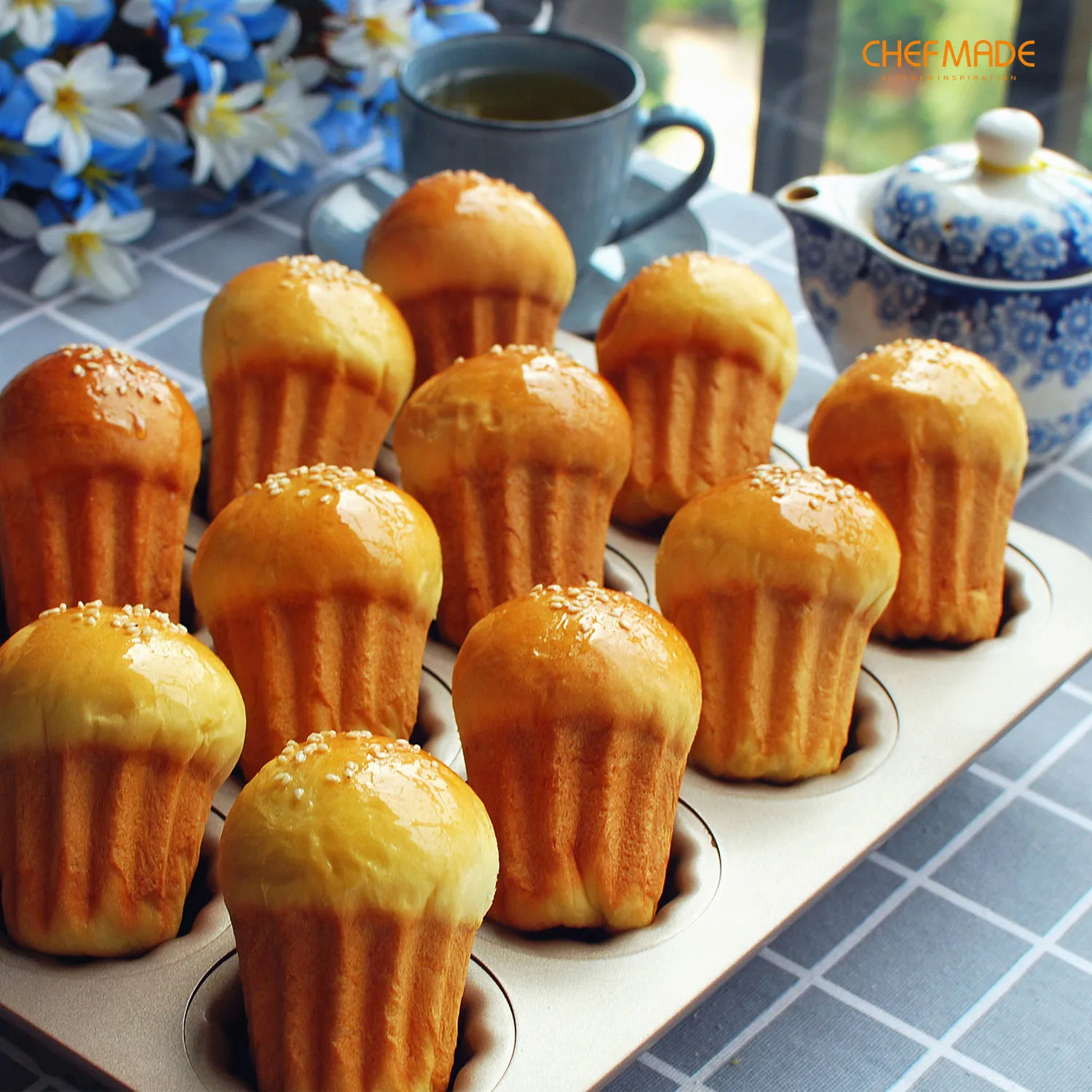 Форма для кексов CHEFMADE 12 полостная антипригарная сковорода хлеба Cannele одобренная