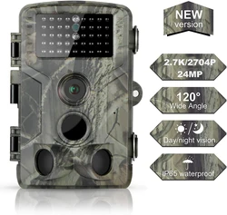 2.7K 24MP Wildlife Trail Camera Photo Trap Infrared 940NM Low Glow Night Vision Hunting Cameras HC802A Wireless Surveillance