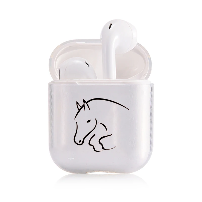 Милый чехол с изображением животных лошади для Airpods 2 1 3 Airpod pro Чехол s Прозрачный