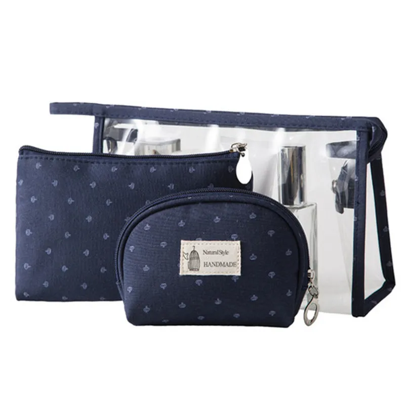 3 шт./компл. женская прозрачная косметичка дорожный Органайзер из ПВХ Несессер