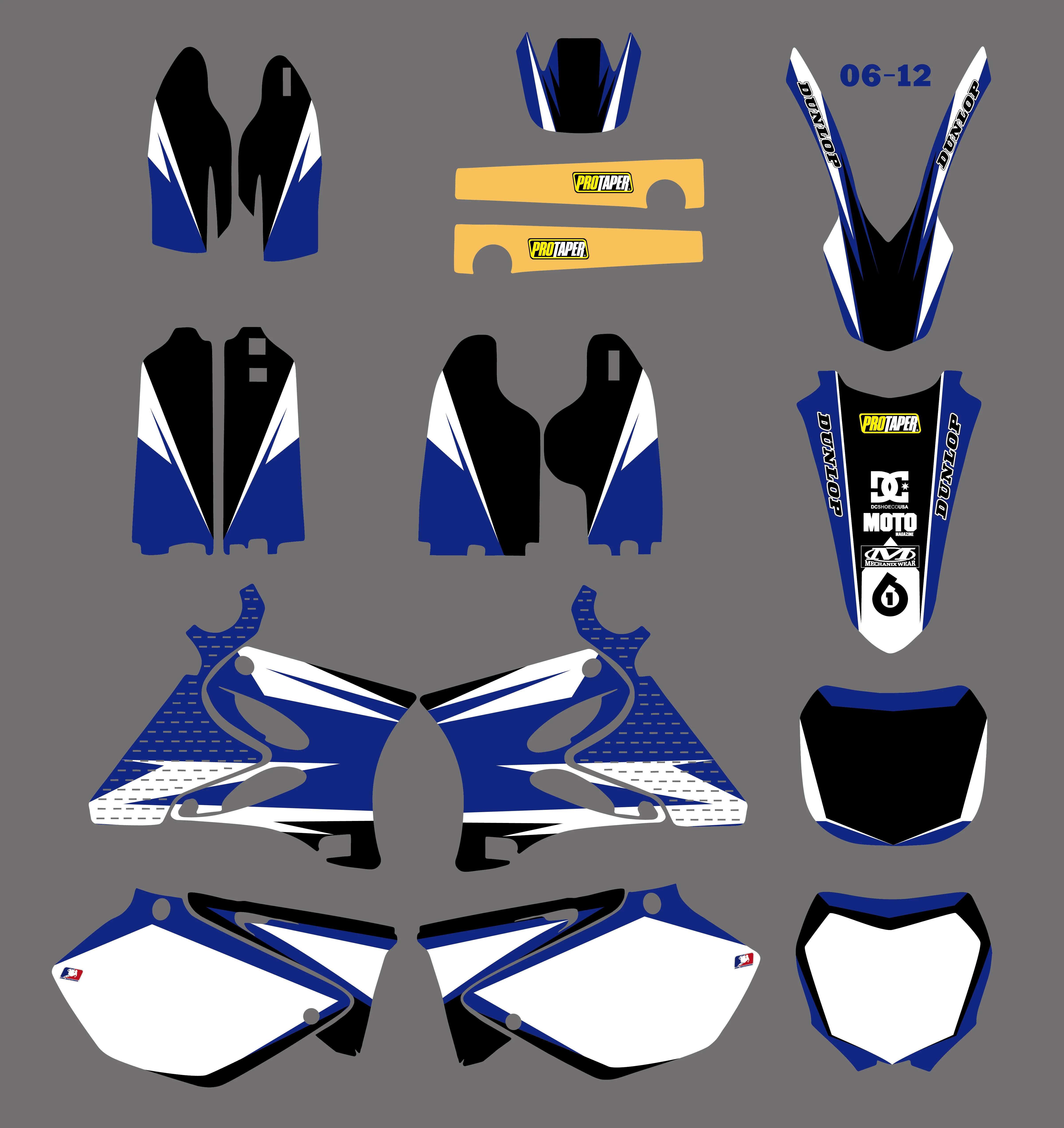 Наборы наклеек для Yamaha YZ125 YZ250 2002 03 04 05 06 07 08 09 2010 2011 2012 YZ 125 250|sticker kit|yz 125yz 250 |