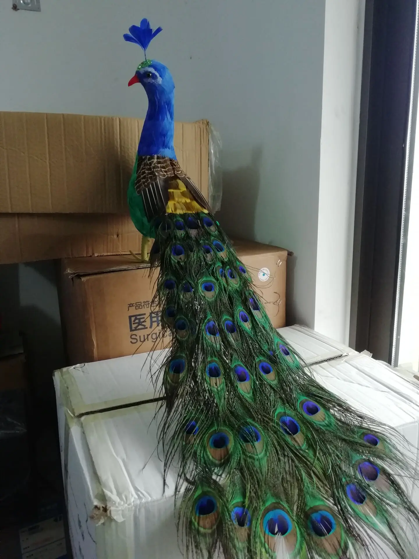 

creative beautiful peacock model foam&feather real life peacock doll about 80cm t1110