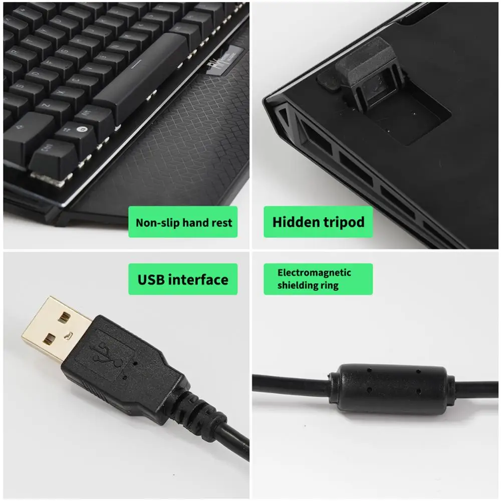 Teclas com Fio Mecânico do Jogo de Rk950 Teclado Teclados Anti-ghosting Escritório Interruptor Marrom Tkl Real Kludge Rgb 104 - Imagem 2