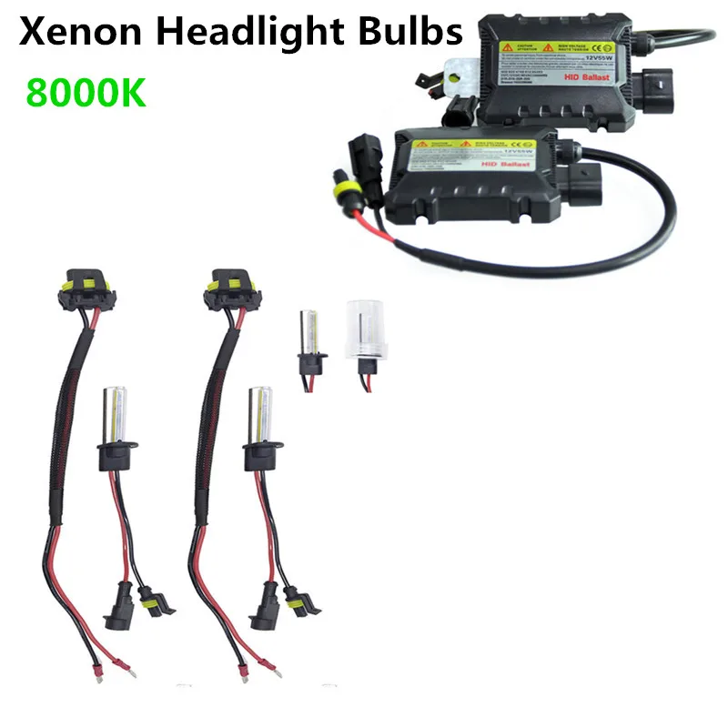 Для автомобиля 2 шт./компл. 8000K 55W H1 HID ксеноновые лампы белого цвета конверсионный комплект+ балласты