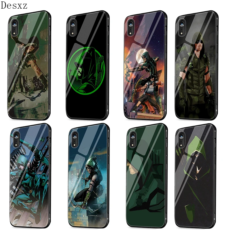 Мобильный телефон стеклянный чехол для iPhone 5 5s SE 6 6s 7 8 Plus X XS Max XR защитный с зеленой
