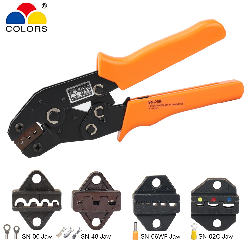 

0.25-1mm2 27-17 AWG SN-28B RV/SV/UT/OT Dupont Insulated Non Insulated Tube Terminals Crimper Replace Jaws Crimping Pliers Tools