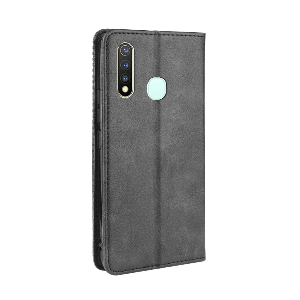 Магнитный винтажный кожаный чехол премиум класса для Vivo Y19 Y5s U3 U20 V1934A/T чехол 6,53 дюймов легкомысленный противоударный чехол