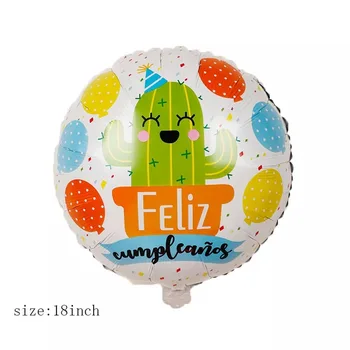 

50pcs/lot 18inch Cactus FIESTA Letter Foil Balloon Cactus Happy Birthday Balloons Wedding Holiday Festival Decoration Toy