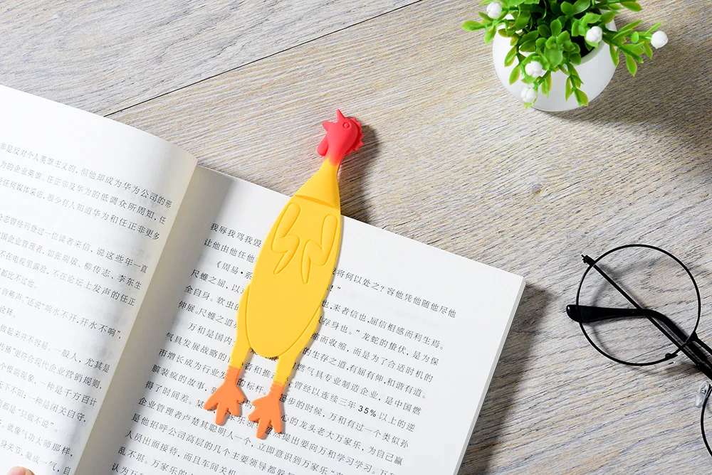 Пачка 2 шт./лот Кричащие куриные закладки креативные силиконовые закладки забавные Оригинальные закладки Подарки H0351