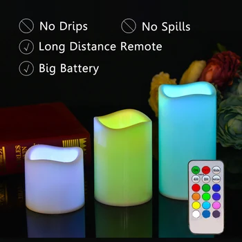 

Color Changing Bedroom Night Light Timing Remote Control Electronic Led Party Simulation Candle Wedding Supplies