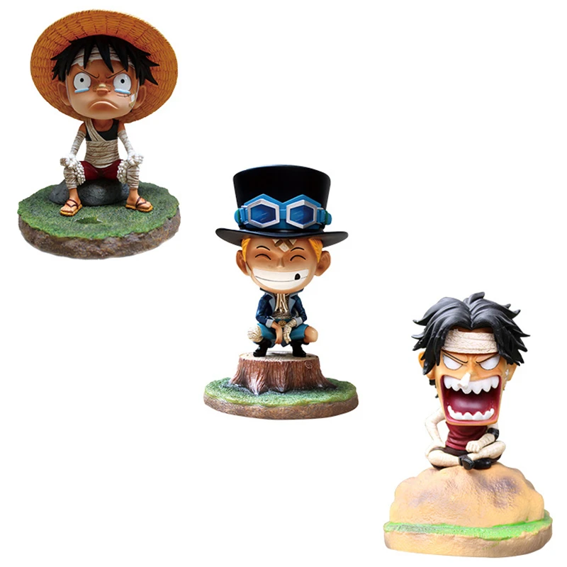 One Piece Figure Carp Three Brothers Gk Bandages Luffy Ace Sabo Toy Ornaments Gift Aliexpress