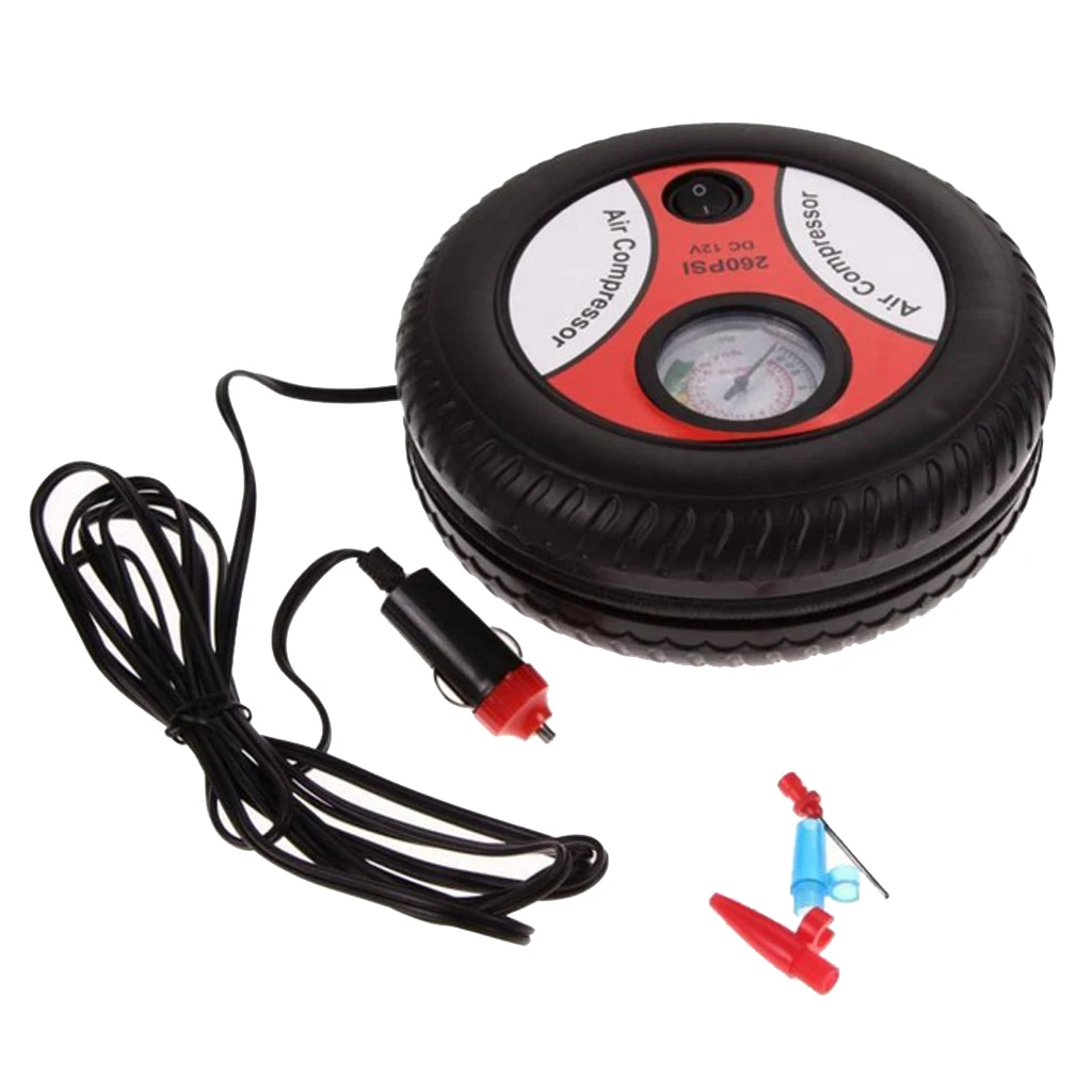 260PSI DC 12V Air Compressor Car Bike Tyre Inflator Portable Pressure Pump