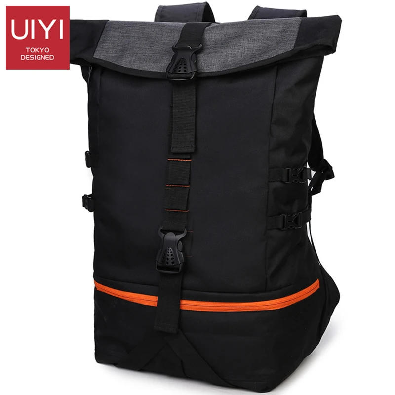 Men's Large Capacity Backpack Mountaineering Bucket Bag Student Basketball School Bag Sports Training Fitness Travel Book Bag