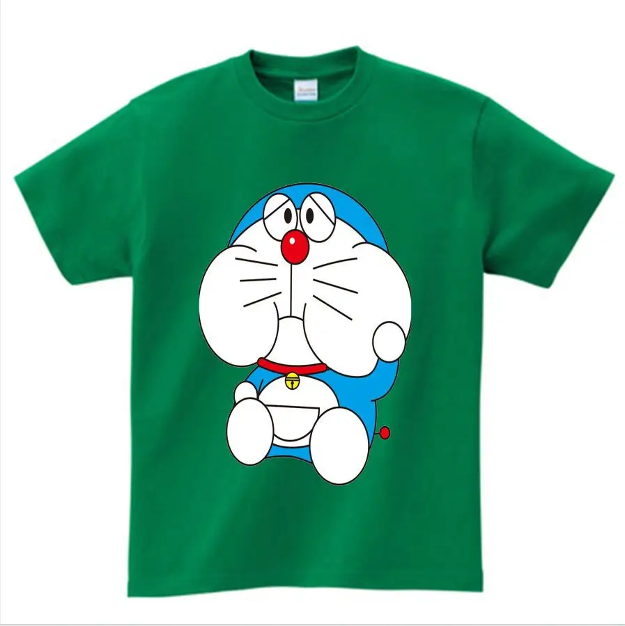 green childreT-shirt Детская футболка детская футболка с рисунком японского аниме для мальчиков г. Новая футболка с дораэмоном летние футболки с короткими рукавами для девочек, топы - Цвет: green childreT-shirt