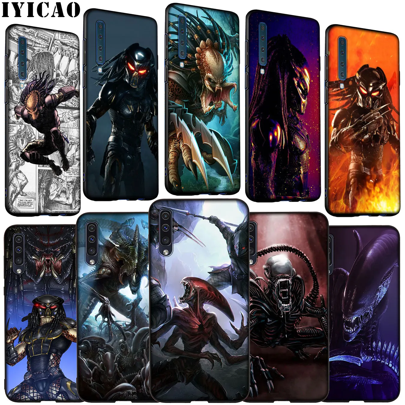 IYICAO Alien Predator Soft Silicone Case for Samsung Galaxy A70 A60 A50 A40 A30 A20 A10 M10 M20 M30 M40 A20E Cover |