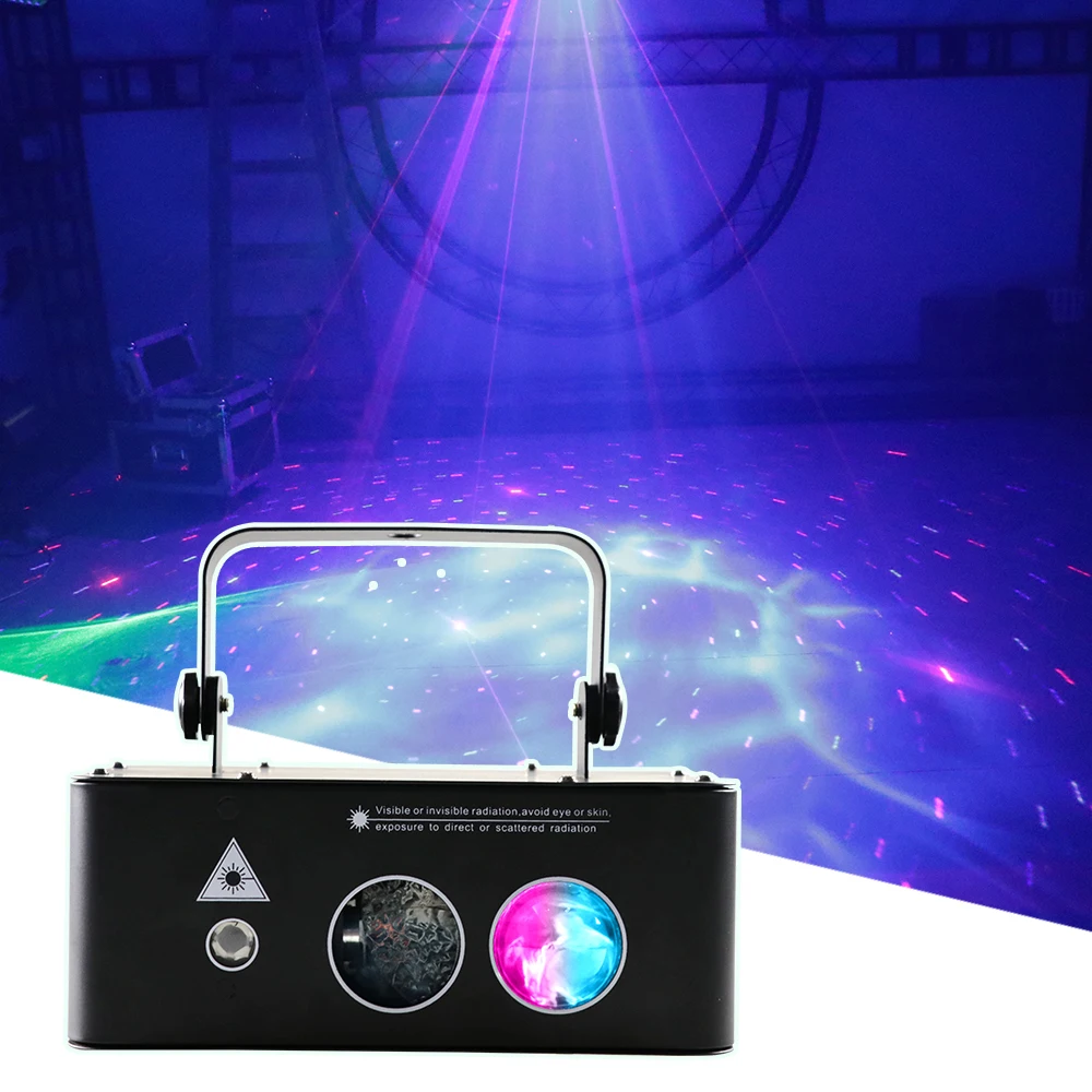 Узорчатый лучевой светильник RGB 3 в 1 сценический DMX512 с голосовым управлением